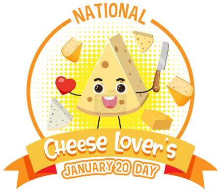 Téléchargez les illustrations : Journée nationale des amateurs de fromage Illustration de conception de bannière - en licence libre de droit