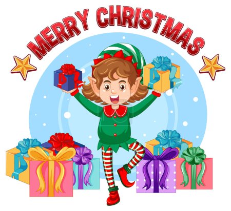 Ilustración de Feliz signo de Navidad icono ilustración de dibujos animados - Imagen libre de derechos