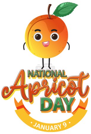 Illustration for National apricot day icon illustration - Royalty Free Image