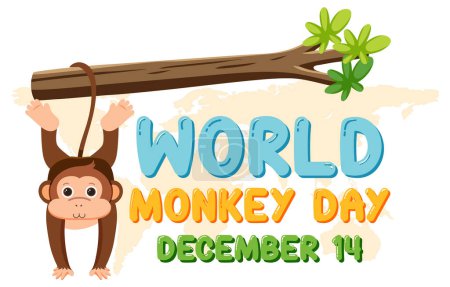 Téléchargez les illustrations : Illustration de conception d'affiche Journée mondiale du singe - en licence libre de droit