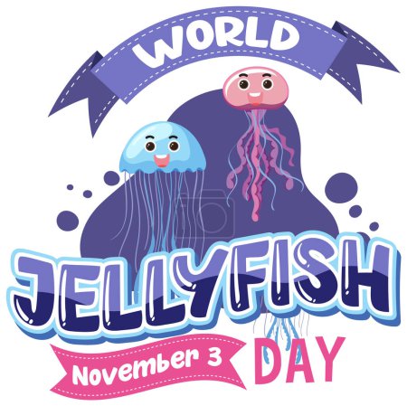 Ilustración de Cute Jellyfish Logo Concept illustration - Imagen libre de derechos