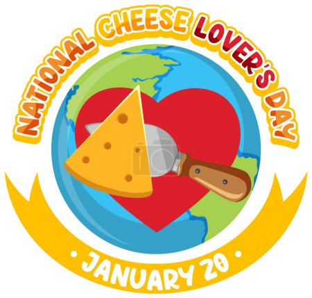 Téléchargez les illustrations : Journée nationale des amateurs de fromage Illustration de conception de bannière - en licence libre de droit