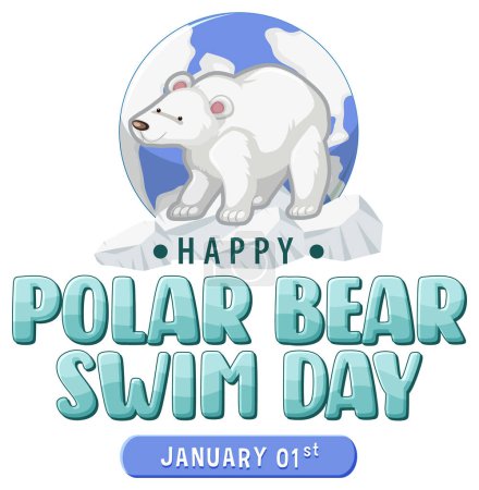 Illustration for Polar Bear Swim Day Banner Design illustration - Royalty Free Image