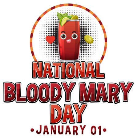 Ilustración de Feliz día nacional sangriento Mary Icono ilustración - Imagen libre de derechos