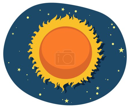 Téléchargez les illustrations : Soleil dans l'espace illustration vectorielle de fond - en licence libre de droit