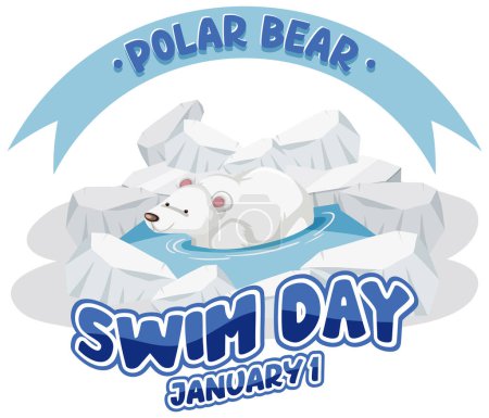 Illustration de l'icône du jour du plongeon ours polaire