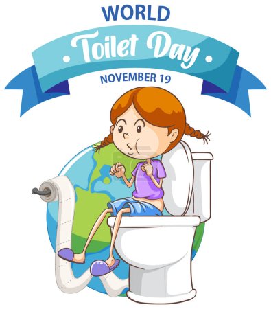 Illustration for World toilet day text design illustration - Royalty Free Image