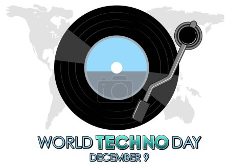 Illustration for World techno day text banner design illustration - Royalty Free Image