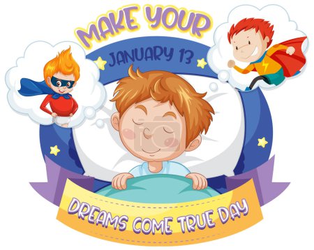 Illustration for Make Your Dreams Come True Banner Design illustration - Royalty Free Image