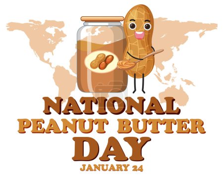 Illustration for National Peanut Butter banner design illustration - Royalty Free Image