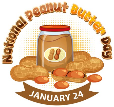 Téléchargez les illustrations : Illustration de la Journée nationale du beurre de cacahuète - en licence libre de droit