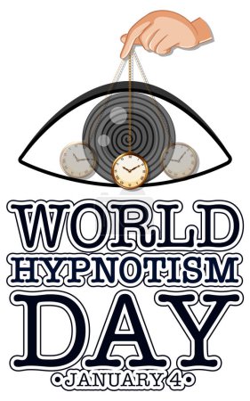 Téléchargez les illustrations : Journée mondiale de l'hypnotisme illustration icône Janvier - en licence libre de droit