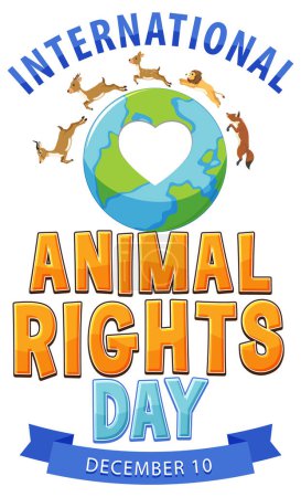 Téléchargez les illustrations : Journée internationale des droits des animaux Illustration de bannière - en licence libre de droit