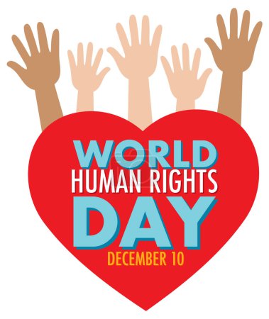 Téléchargez les illustrations : Journée mondiale des droits de l'homme Affiche Illustration design - en licence libre de droit
