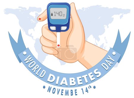 Ilustración de Ilustración del logo del Día Mundial de la Diabetes - Imagen libre de derechos