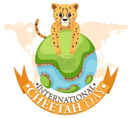 Foto de Plantilla de póster de día de guepardo internacional ilustración - Imagen libre de derechos
