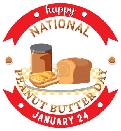 Téléchargez les illustrations : Bannière de la Journée nationale du beurre d'arachide Illustration design - en licence libre de droit