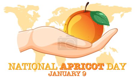 Téléchargez les illustrations : Journée nationale de l'abricot Affiche Illustration de design - en licence libre de droit