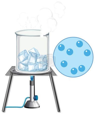 Ilustración de Ilustración de experimento de ciencia de hielo seco - Imagen libre de derechos