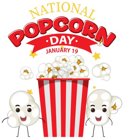 Illustration for National Popcorn Day Banner Design illustration - Royalty Free Image