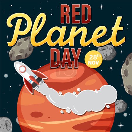 Ilustración de Plantilla de cartel Día Planeta Rojo ilustración - Imagen libre de derechos