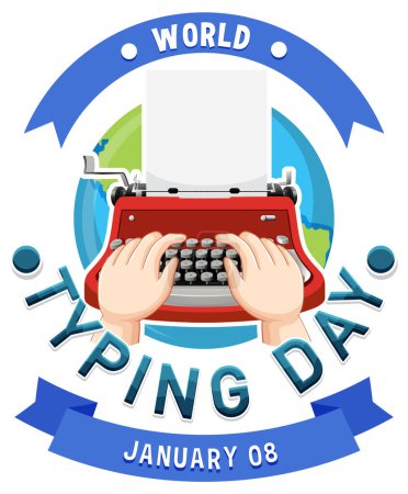 Illustration for World typing day January icon illustration - Royalty Free Image