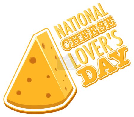 Ilustración de Día Nacional de los Amantes del Queso logotipo banner ilustración - Imagen libre de derechos