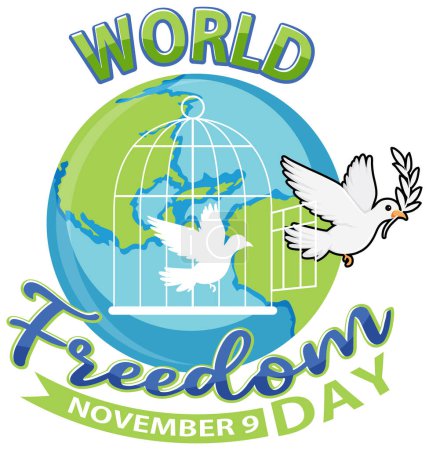 Illustration for World freedom day postr template illustration - Royalty Free Image
