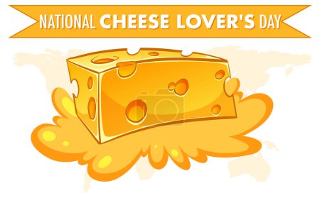 Illustration for National Cheese Lovers Day logo banner illustration - Royalty Free Image