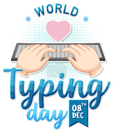 Illustration for World typing day January icon illustration - Royalty Free Image