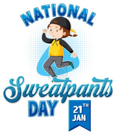 Illustration for National Sweatpants Day Text Banner illustration - Royalty Free Image