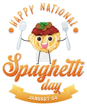 Ilustración de Día Nacional de los Espaguetis Ilustración de diseño de pancartas - Imagen libre de derechos