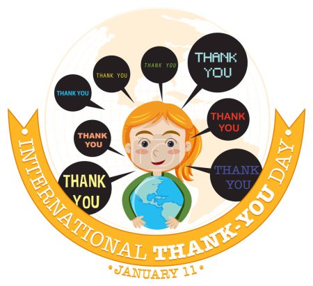 Illustration for International thank you day icon illustration - Royalty Free Image