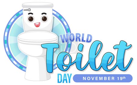 Téléchargez les illustrations : Journée mondiale des toilettes illustration de conception de texte - en licence libre de droit