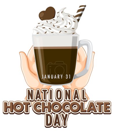 Illustration for National Hot Chocolate Day Banner Design illustration - Royalty Free Image