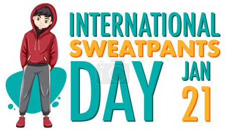 Illustration for International Sweatpants Day Banner Design illustration - Royalty Free Image