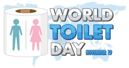 Illustration for World toilet day text design illustration - Royalty Free Image