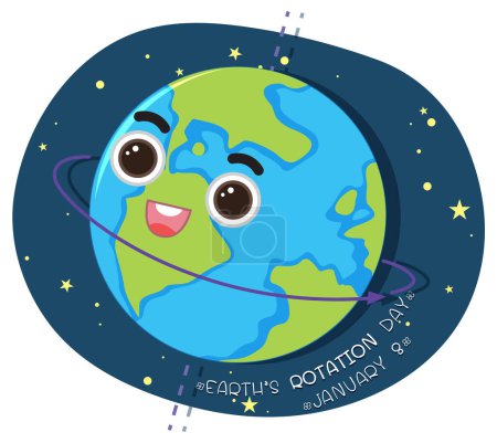 Illustration for Earth's Rotation Day banner design illustration - Royalty Free Image