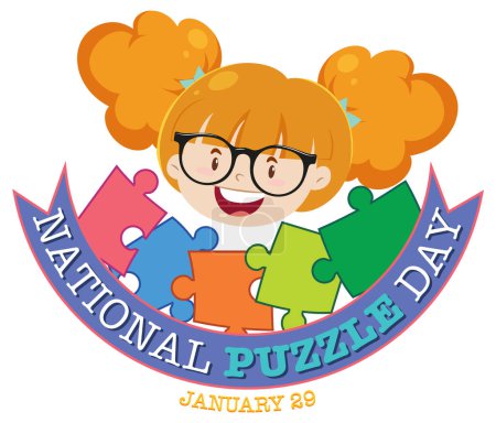 Ilustración de Día Nacional del Puzzle Ilustración de diseño de pancartas - Imagen libre de derechos