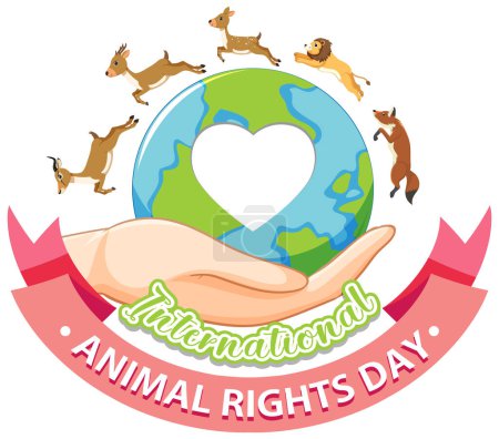 Téléchargez les illustrations : Journée internationale des droits des animaux Illustration de bannière - en licence libre de droit