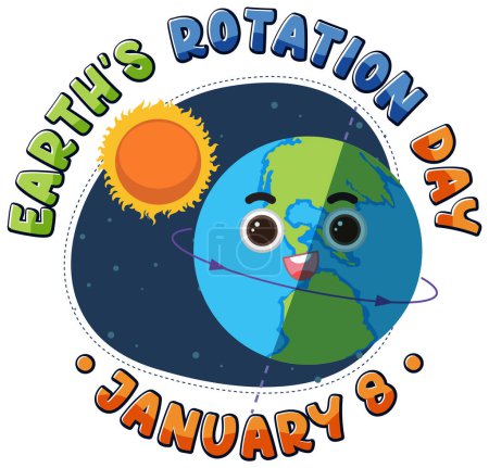 Illustration for Earth Rotation Day Banner Design illustration - Royalty Free Image