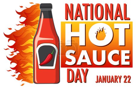 Illustration for National hot sauce day banner illustration - Royalty Free Image