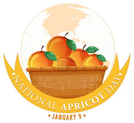 Illustration for National Apricot Day Poster Design illustration - Royalty Free Image