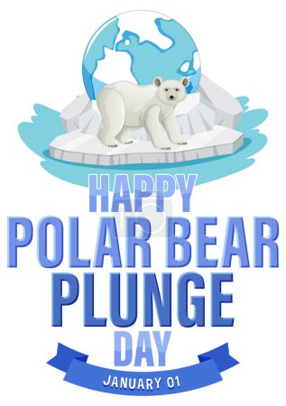 Illustration for Polar Bear Plunge Day Banner Design illustration - Royalty Free Image