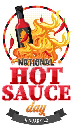 National Hot Sauce Day Banner Design illustration