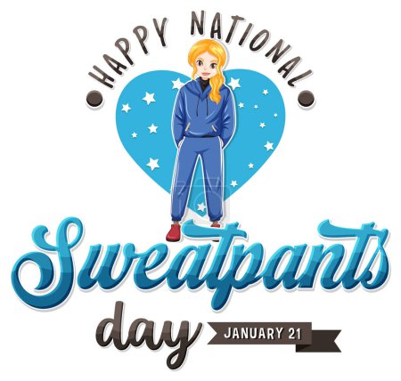 Illustration for National Sweatpants Day Text Banner illustration - Royalty Free Image