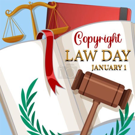 Téléchargez les illustrations : Journée du droit d'auteur Illustration de conception de bannière - en licence libre de droit