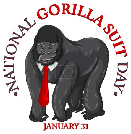 Ilustración de Día Nacional del Traje de Gorila Ilustración Banner - Imagen libre de derechos