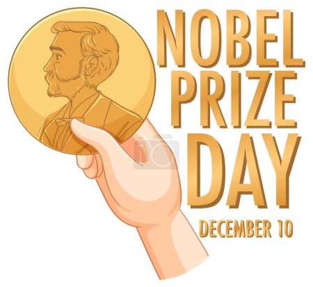 Illustration for Nobel Prize Day Banner Design illustration - Royalty Free Image