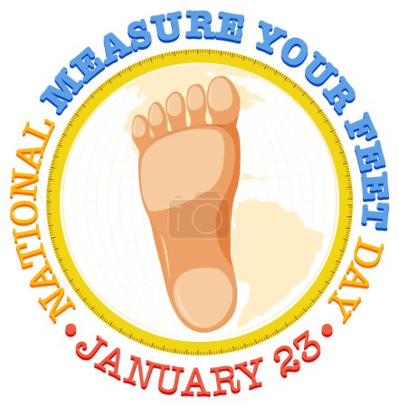 Illustration for National Measure Your Feet Day Banner Design illustration - Royalty Free Image